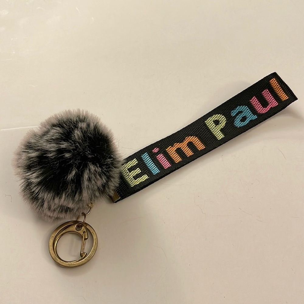 Elim Paul Pom Pom Keychain Rainbow Letters OC17